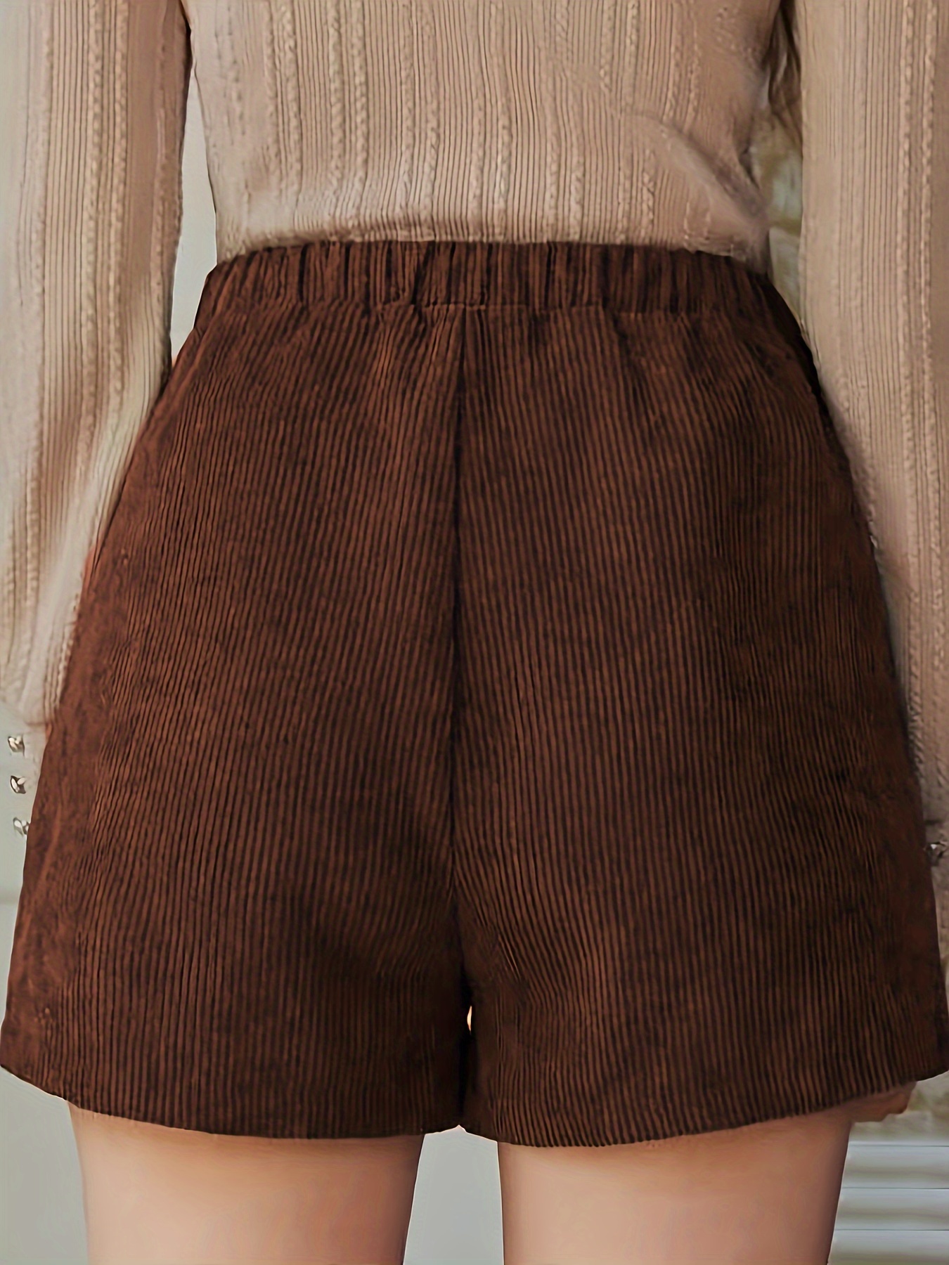 slant pocket waist shorts casual loose shorts for womens clothing details 1