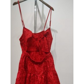 Summer Print Red Halter Dress