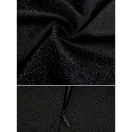 Ladies' Formal Dress V-neck Shiny Metal Wire Dress