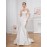 Elegant Off-Shoulder Ruffle Hem Wedding Dress - Exquisite Tie Back Wedding Party Gown for Women - Formal Evening, Occasion, Engagement, Ceremony, and Reception Wear