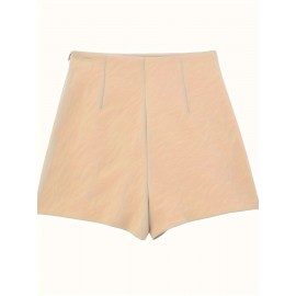 Trendy Ruched Asymmetrical Shorts - Fashionable Solid Color with Fake Buttons - Perfect for Spring & Summer - Chic Womens Casual Wear