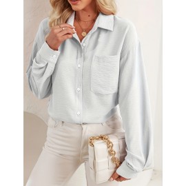 Women's Button Down Shirts Long Sleeve Oversized Work Office Dress Shirt